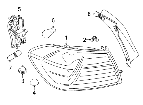 2020 BMW 440i xDrive Gran Coupe Tail Lamps Gasket Diagram for 63217463141