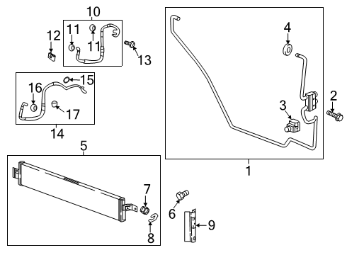 2018 Chevrolet Traverse Trans Oil Cooler Cooler Pipe Diagram for 84350785