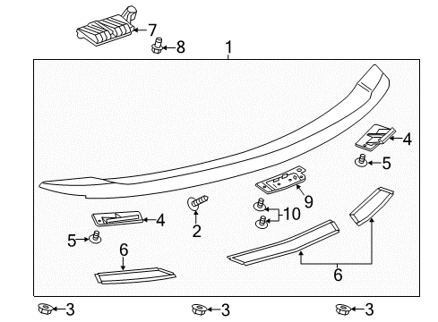 2013 Chevrolet Camaro Rear Spoiler Outer Cover Bolt Diagram for 11518891