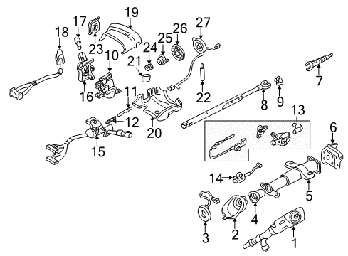 2004 Chevrolet Astro Steering Column, Steering Wheel Clock Spring Diagram for 19330850