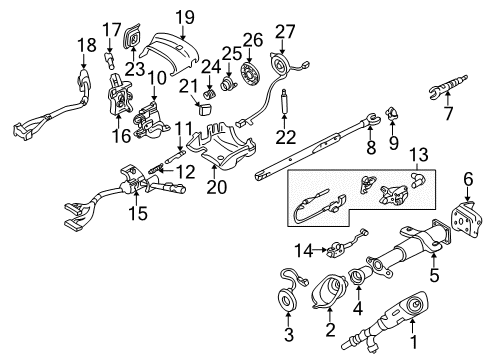 2005 GMC Safari Switches Switch Asm, Turn Signal & Headlamp Dimmer Switch & Windshield Wiper & Windshield Washer (W/ Lever) Diagram for 26108513