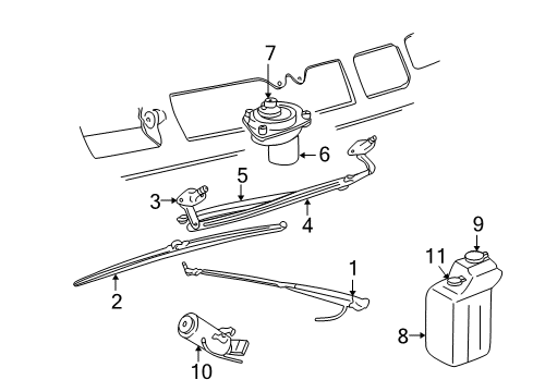 1995 Dodge B3500 Wiper & Washer Components Link W/S-WIPER Diagram for 68067048AA