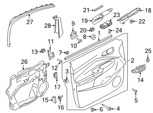 2013 Ford C-Max Interior Trim - Front Door Column Housing Screw Diagram for -W507143-S303