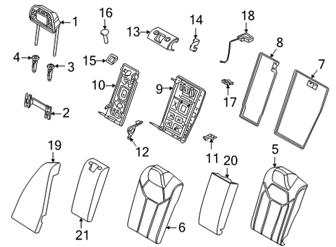 2022 BMW M4 Rear Seat Components FOAM INSERT, ARMREST, CENTER Diagram for 52207496206