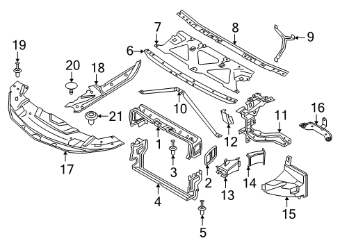 2021 BMW 740i xDrive Radiator Support AIR DUCT, RADIATOR, TOP Diagram for 51747475261