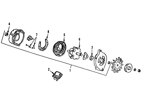 1989 Ford Bronco Alternator Alternator Diagram for E9PZ-10346-ARM1