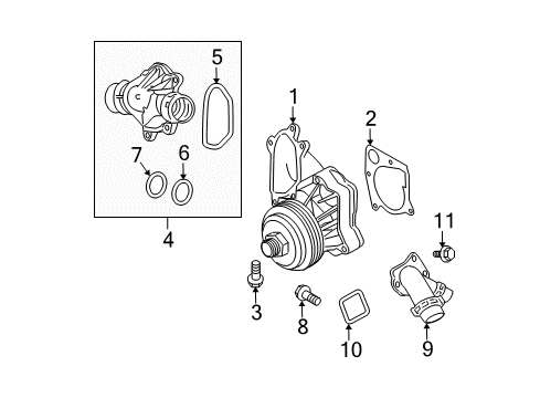 2011 BMW 335d Water Pump Profile-Gasket Diagram for 11517787692