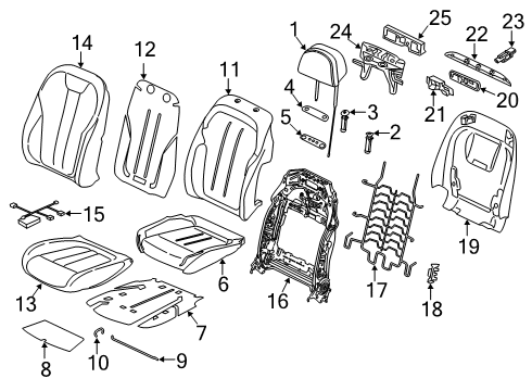 2022 BMW X5 Front Seat Components Heater Element For Sport Bac Diagram for 52107443479