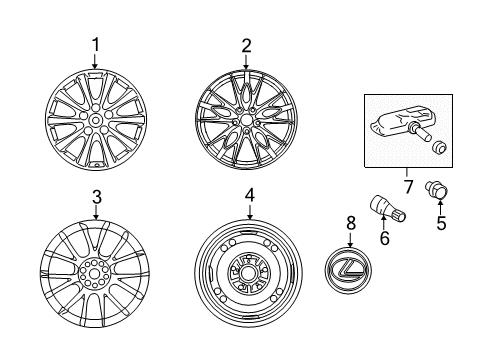 2013 Lexus IS F Wheels, Covers & Trim Wheel, Disc Diagram for 42611-53180