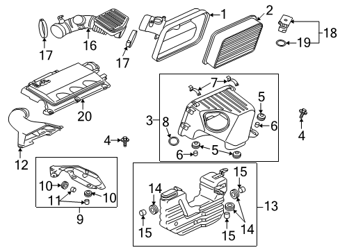 2011 Mitsubishi Galant Powertrain Control Gasket-Air Cleaner Diagram for MD620599