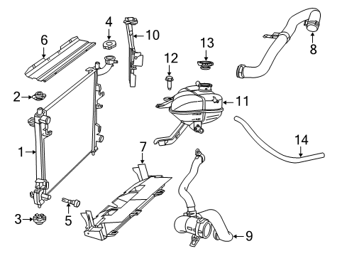 2015 Jeep Grand Cherokee Radiator & Components Hose-COOLANT Recovery Bottle Diagram for 68159668AA