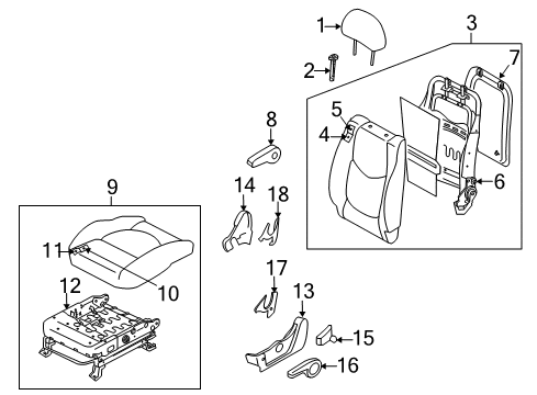 2010 Kia Soul Front Seat Components Cushion Assembly-Front S Diagram for 882002K000AHK