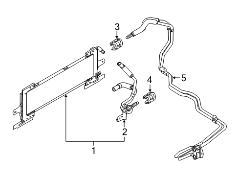 2013 Ford Mustang Trans Oil Cooler Connector Tube Diagram for BR3Z-7R081-C
