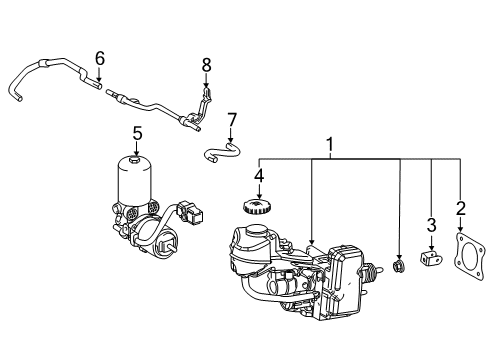 2021 Lexus UX250h Hydraulic System Cylinder Assembly, Brake Diagram for 47050-76260