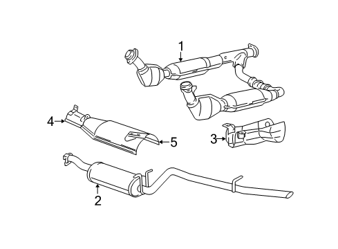 1998 Ford Expedition Exhaust Components Muffler W/Tailpipe Diagram for F85Z-5230-KA