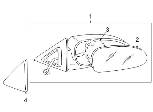 2005 Kia Optima Outside Mirrors Outside Rear View Mirror & Holder Assembly, Right Diagram for 876213C800