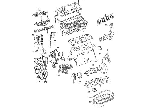 1988 Mitsubishi Precis Engine Mounting Engine Mounting Bracket Assembly Diagram for 21640-21710
