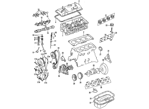 1988 Mitsubishi Precis Engine Mounting Bracket Assembly-Roll Stopper, Rear Diagram for 21630-21010