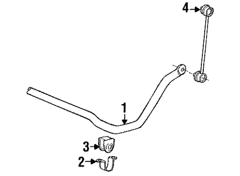 1991 Toyota MR2 Stabilizer Bar & Components - Front Stabilizer Bar Diagram for 48811-17050