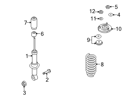 2009 Kia Borrego Struts & Components - Front Nut Diagram for 552293E000