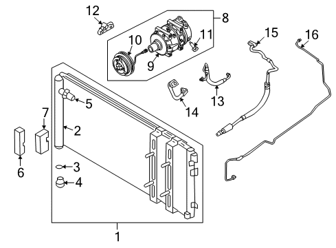 2004 Infiniti M45 Air Conditioner Seal-Rubber Diagram for 92185-AR010