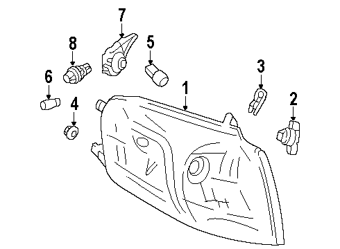 2004 Oldsmobile Silhouette Park & Side Marker Lamps Lamp, Parking & Front Side Marker Diagram for 15130498