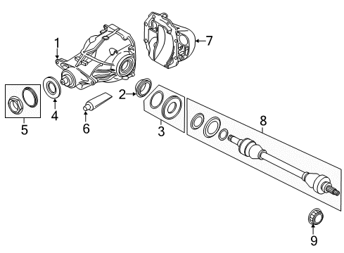 2018 BMW 640i Gran Coupe Axle & Differential - Rear Automatic Gearbox Drive Shaft Diagram for 26108674205