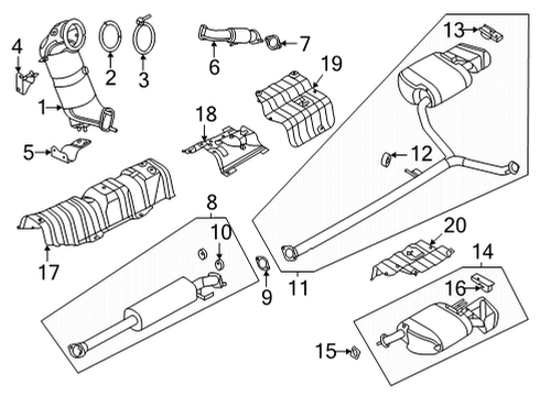 2021 Hyundai Sonata Exhaust Components Muffler Assembly-Rear Diagram for 28710-L5200