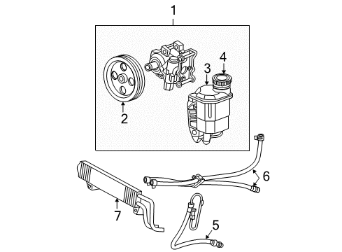 2004 Dodge Ram 3500 P/S Pump & Hoses Line-Power Steering Pressure Diagram for 68164554AA