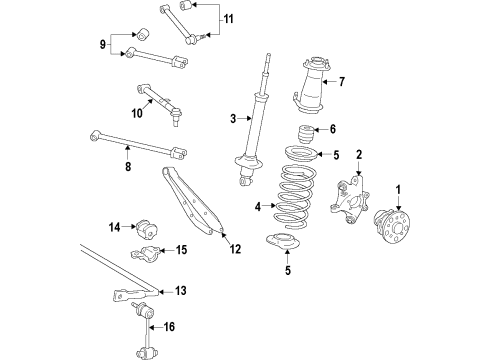 2010 Lexus IS350 Rear Suspension, Lower Control Arm, Upper Control Arm, Ride Control, Stabilizer Bar, Suspension Components Bar, Stabilizer, Rear Diagram for 48812-53100