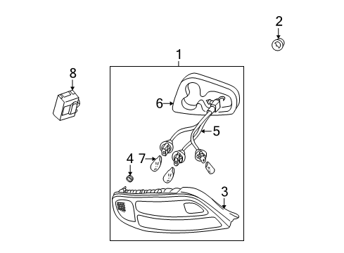 2001 Toyota Solara Combination Lamps Combo Lamp Assembly Diagram for 81560-06110