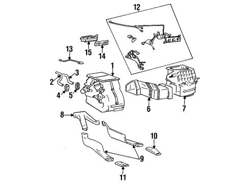 1991 Hyundai Excel Heater Core & Control Valve Mode Switch Assembly Diagram for 97304-22000