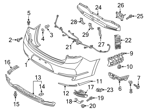 2019 Kia Cadenza Rear Bumper Nut-Washer Assembly Diagram for 13271-06007-B