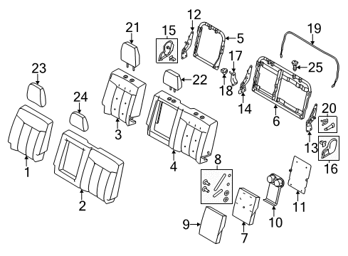 2013 Ford F-250 Super Duty Rear Seat Components Cup Holder Diagram for BC3Z-2613562-AB