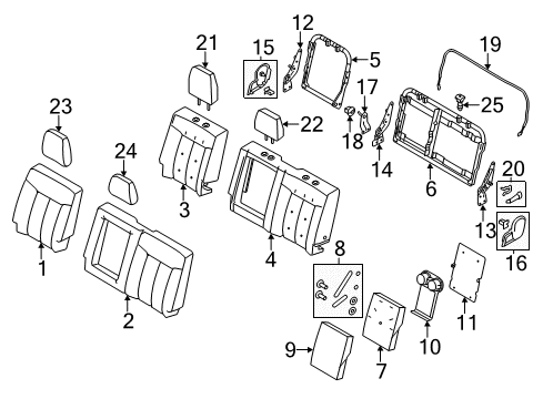 2013 Ford F-250 Super Duty Rear Seat Components Headrest, Center Diagram for BC3Z-26611A08-B