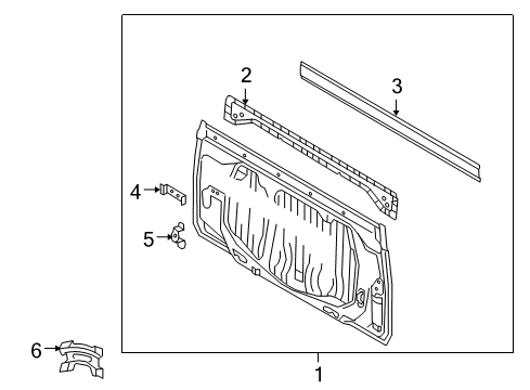 2007 Toyota Tundra Back Panel Rear Plate Diagram for 61575-0C030