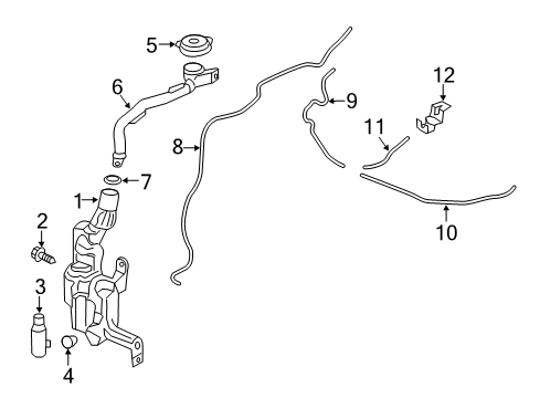 2020 Honda Civic Wiper & Washer Components Motor Complete, Front Diagram for 76505-TBA-A02