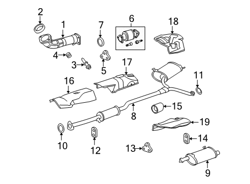 2011 Acura TSX Exhaust Components Silencer Complete , Exhaust (R) Diagram for 18307-TL2-A03
