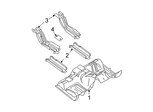 2005 Ford Expedition Floor & Rails Floor Pan Diagram for 5L1Z-7811135-AA