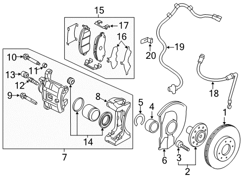 2020 Mitsubishi Outlander Sport Front Brakes Clamp-Brake Diagram for MR527673