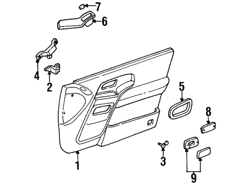 1999 Mercury Villager Interior Trim - Door Courtesy Lamp Diagram for XF5Z13776AA