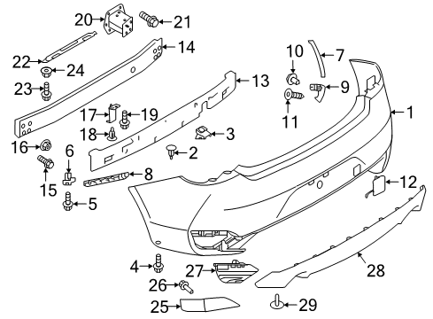 2020 Infiniti Q60 Rear Bumper Screw-Tapping Diagram for 08566-6122A