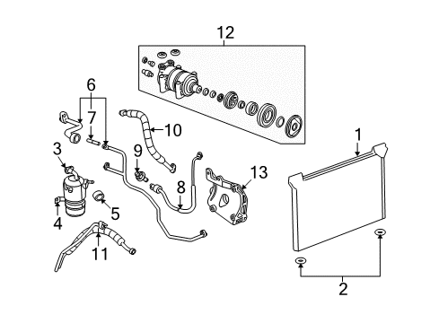 2012 Chevrolet Suburban 2500 A/C Condenser, Compressor & Lines Evaporator Tube Diagram for 19418539