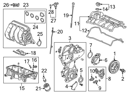 2019 Honda Clarity Powertrain Control Pkg, Throttle Body Diagram for 17107-5WJ-A01