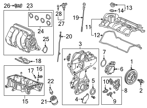 2020 Honda Clarity Filters Set, Fuel Strainer Diagram for 17048-TRW-A00