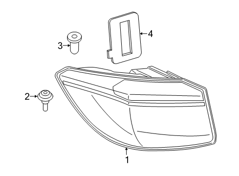 2019 BMW X6 Tail Lamps Rear Light In The Side Panel, Right Diagram for 63217314862