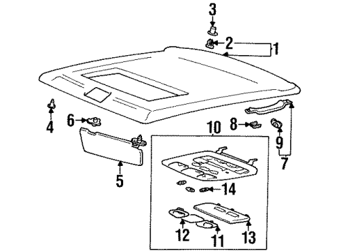 1999 Hyundai Elantra Interior Trim - Roof Cover-Blanking Diagram for 92816-29100-FY