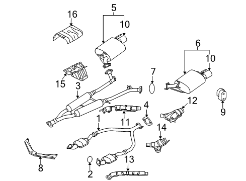 2009 Infiniti M45 Exhaust Components Front Exhaust Tube Assembly Diagram for 20020-EJ70A