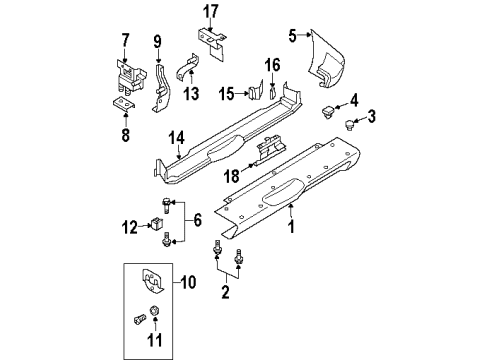 2003 Isuzu Rodeo Rear Bumper Slider, Rear Bumper Diagram for 8-97805-152-2
