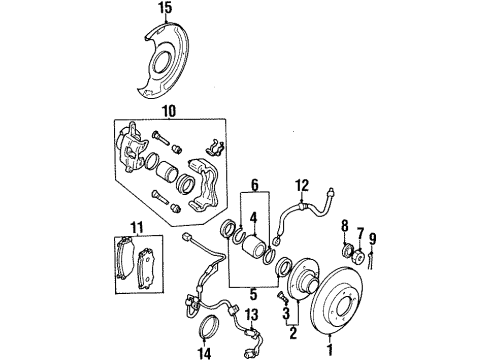 2000 Infiniti G20 Front Brakes Disc Brake Pad Kit Diagram for DA06M-2Y991